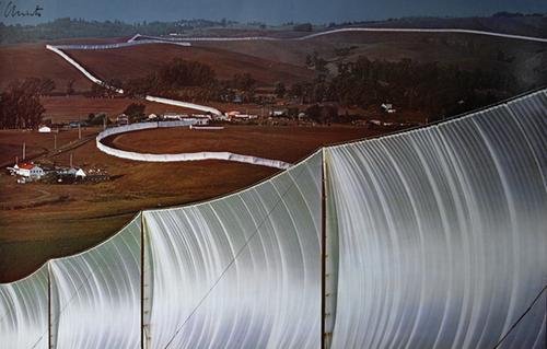 Christo (b. 1935) running fence