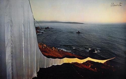 Christo (b. 1935) running fence