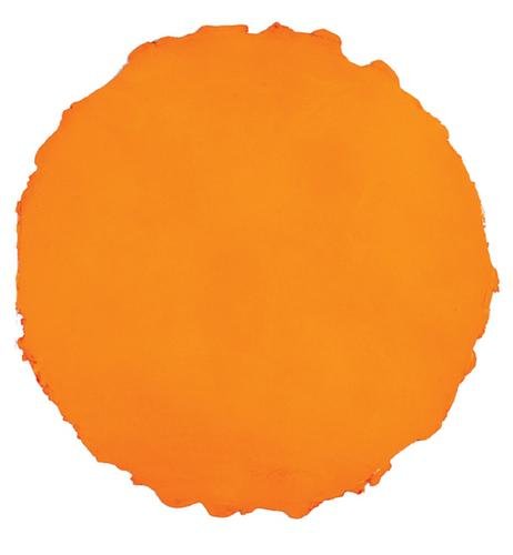 Dan Flavin (1933-1996) guggenheim tondo: Dan Flavin (1933-1996) guggenheim tondodouble sided mezzotint printed in red and orange, 1992, signed and dated in pencil recto, numbered 17/25, on handmade wove paper, the full sheet printed