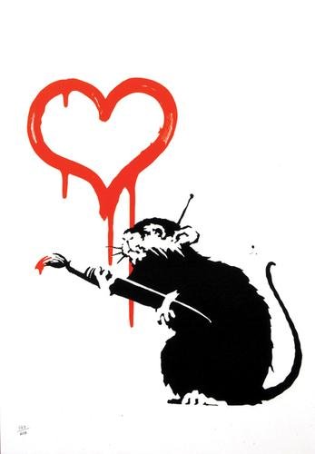 Banksy (b.1975) love rat
