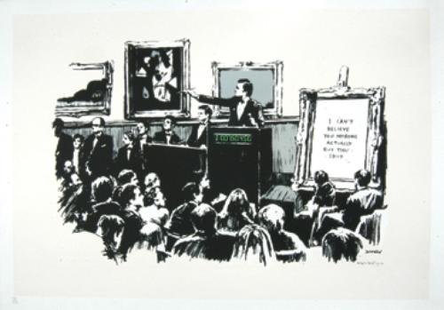 Banksy (b.1975) morons (white)