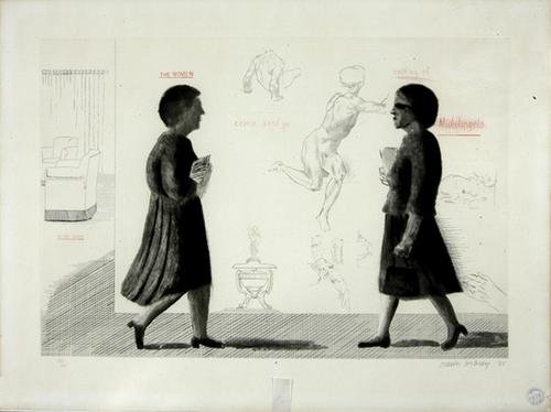 David Hockney (B. 1937) homage to michelangelo (s