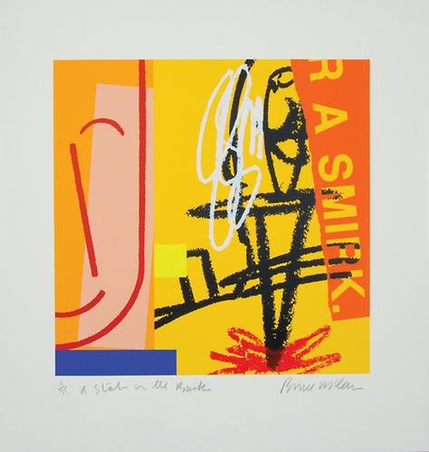 Bruce Mclean (b.1944) a prelude handshake: Bruce Mclean (b.1944) a stab in the backsilkscreen printed in colours, signed and titled in pencil, numbered 16/75, on wove paper, with full margins, in good condition, sheet 1250 x 890mm.