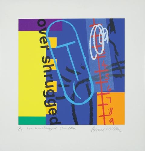 Bruce Mclean (b.1944) a prelude handshake: Bruce Mclean (b.1944) an over shrugged shouldersilkscreen printed in colours, signed and titled in pencil, numbered 16/75, on wove paper, with full margins, in good condition, sheet 1250 x 890