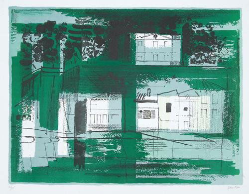 John Piper (1903-1992) chateau de taillebourg: John Piper (1903-1992) chateau de taillebourg (l.111)lithograph printed in colours,1958, signed in pencil, numbered 12/75, on Barcham Green paper, the full sheet, in good condition, 460 x 570m