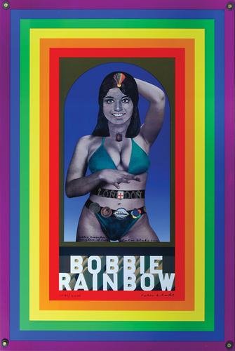 Sir Peter Blake Ra (B. 1932) bobbie rainbow: Sir Peter Blake (b.1932) bobbie rainbowlithograph printed in colours, 2001, signed in black ink, numbered 1293/2000, on pressed tin, the full sheet printed to the edges, in good condition, she