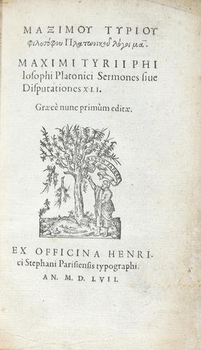 Maximus, of Tyre. Sermones sive disputationes