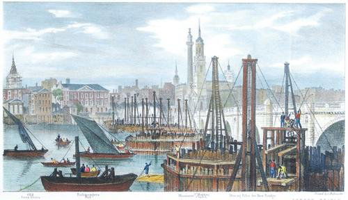 Baynes (T.M.) Thames Panorama: London.- Baynes (Thomas Mann) View of the North Bank of the Thames from Westminster Bridge to London Bridge,Shewing that part of the improvements suggested by Lt. Col.l Trench, which it is int