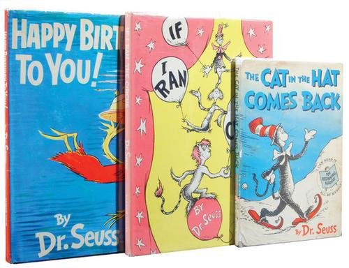 Seuss (Dr.) The Cat in the Hat Comes Back: Seuss (Dr.) The Cat in the Hat Comes Back,first edition, first printing, illustrated throughout by the author, some spotting, ink inscription on front free endpaper, original glazed pictorial