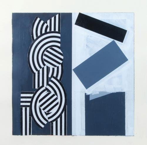 Paul Huxley (b.1938) XIX 14, 1997-1998: Paul Huxley (b.1938) XIX 14, 1997-1998acrylic and collage on paper, 19 x 19 in., 48 x 48 cm. ***Provenance: Private Collection, UK. Jason & Rhodes Gallery, London. A study relating to t