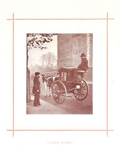 John Thomson (1837-1921) london cabmen, c.1877: John Thomson (1837-1921) london cabmen, c.1877Two woodburytype prints, printed c.1877, includes 'The Water Cart', 8.5 x 11.5cm (3? x 4? in.), mounted.(2) IMPOR