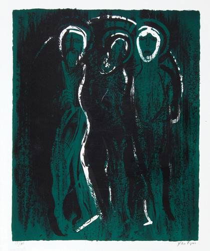 John Piper (1903-1992) the visitation (l.253): John Piper (1903-1992) the visitation (l.253)lithograph printed in colours, 1975, signed in pencil, numbered 80/90, on Arches wove paper, with full margins, in good condition, sheet 563 x 479m