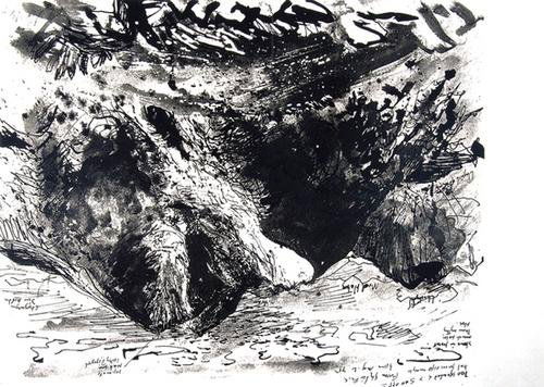 John Piper stones and bones VIII (l.297): John Piper (1903-1992) stones and bones VIII (l.297)lithograph, signed in pencil, on wove paper, in good condition, sheet, 500 x 700mm.