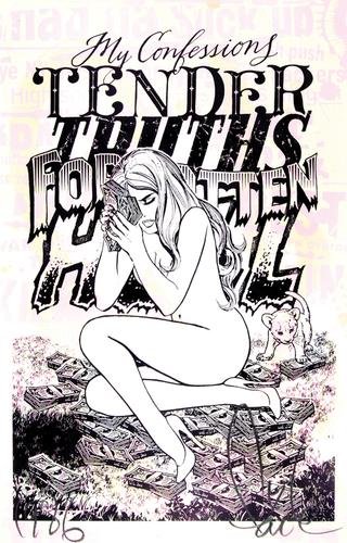 Faile my confessions: Faile my confessions silkscreen printed in colours with extensive hand-colouring in white acrylic, 2008, signed in pencil, numbered 1/170,with the Faile blindstamp, on wove paper, with full ma