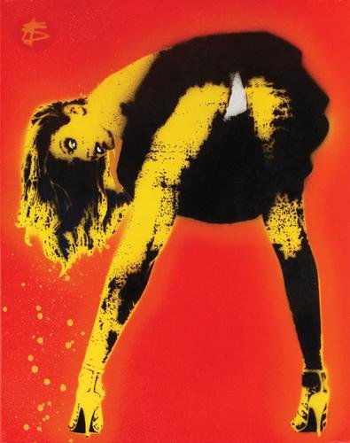 Nick Walker (b.1969) white panties (nikers): Nick Walker (b.1969) white panties (nikers)spray-paint on canvas, 2006, signed and numbered 1 in felt-tip pen (from an edition of 1) verso, 510 x 410mm. IMP