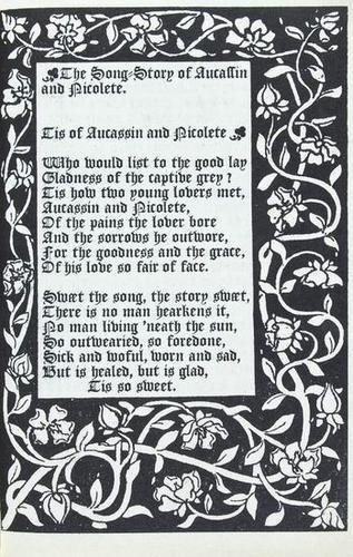 Ashendene Press The Song-Book of Aucassin and Nico: Song-Book (The) of Aucassin and Nicolette,number 5 of 40 copies, printed on Bachelor hand-made paper with Fell black letter type, one border designed by Cassandra Barclay, original linen back
