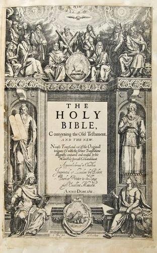 Bible, English. The Holy Bible: Bible, English. The Holy Bible,Authorised version, first folio edition, Great "He" Bible, double column, black letter, engraved title washed trimmed and mounted but generally intact, lacks one