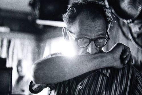 Bruce Davidson (b.1933) arthur miller (1915-2005 a: Bruce Davidson (b.1933) arthur miller (1915-2005 american playwright) c.1960Gelatin silver print, printed c.1960, copyright and 'Magnum' stamped on verso, mounted, 17x25cm (7x10in.).