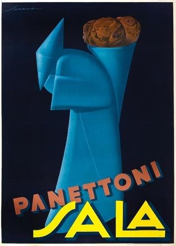 SENECA, Frederico (1891-1976), Panettoni Sala: SENECA, Frederico (1891-1976) Panettoni Sala lithograph in colours, c.1955, condition B+, printed by Alt, Milano, backed on linen. 55 x 39 in (140 x 100 cm).