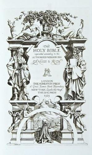 Nonesuch Press.- Holy Bible (The): Nonesuch Press.- Holy Bible (The),5 vol., vol.1-4 one of 1000 copies, vol.5 one of 1250 copies, engraved titles and decorations by Stephen Gooden, lightly browned, occasional spotting, one or