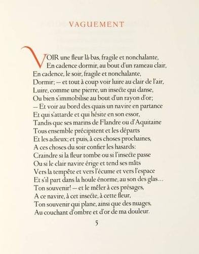 Verhaeren (Émile) Poèmes,1/83,Enschedé,1930: Verhaeren (Émile) Poèmes,184pp., number 6 of 83 copies on laid paper, this copy for M.Digneffe, printed in red and black in Lutetia by Joh.Enschedé en Zonen, original printed wrappers, uncut,