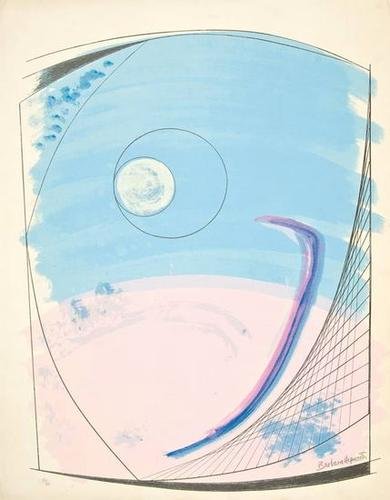 Barbara Hepworth (1903-1975) winter solstice: Barbara Hepworth (1903-1975) winter solsticelithograph printed in colours, 1970, signed in pencil, numbered 56/60, on wove paper, th full sheet, in good condition apart from minor handling cre