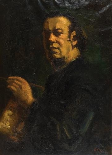 Ortiz de Zárate (Manuel) Self-portrait: Ortiz de Zárate (Manuel, 1886-1946) Self-portrait, oil on canvas, 810 x 600mm. (32 x 23_ ins), signed lower right, framed.