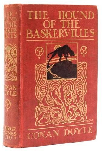 Doyle Hound of the Baskervilles1st ed: Doyle (Sir Arthur Conan) The Hound of the Baskervilles,first edition, half-title, 16 plates by Sidney Paget, neat ink ownership inscription to front free endpaper, a few small marks or spots,