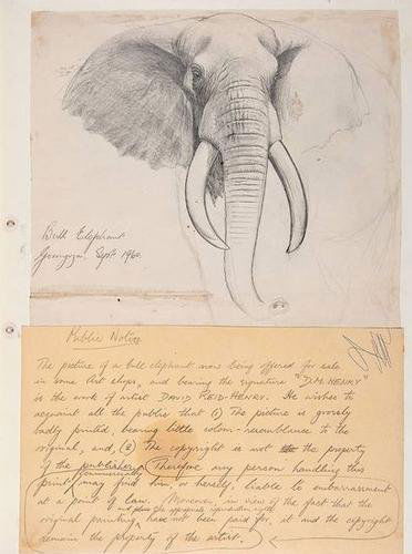 Reid-Henry (David Morrison, 1919-77 Sketches of ga: Reid-Henry (David Morrison) Sketches of game animals of Africa.c. 140 pencil sketches, of lions, elephants, antelopes, hyenas, etc. etc., with a few birds, mounted in a folio album, 3 photogr