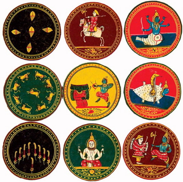 SET OF INDIAN DASHA-AVATARA GANJIFA PLAYING CARD