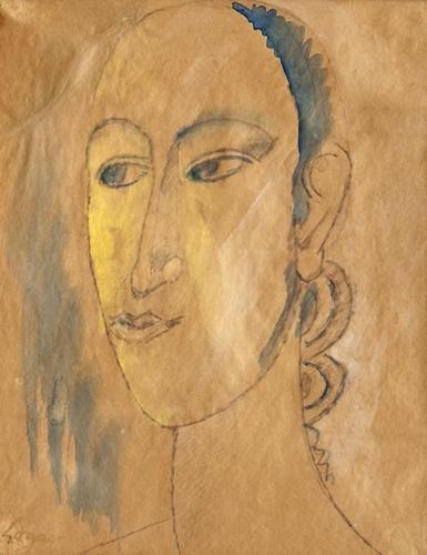 Celso Lagar (1891-1966) Head Study Water: Celso Lagar (1891-1966) Head Study Watercolour over pencil Signed at lower left 26.5 x 20.5 cm (10 1/2 x 8 in) Unframed