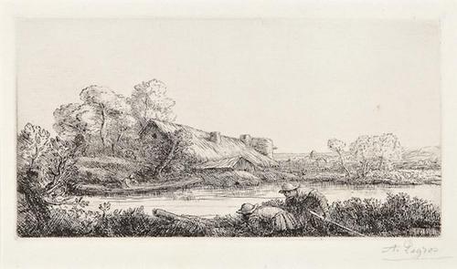 Alphonse Legros (1837-1911) River cott: Alphonse Legros (1837-1911)River cottage scene, with two other platesEtchings, 188011 x 21 cm (4¼ x 8¼ in) (3)