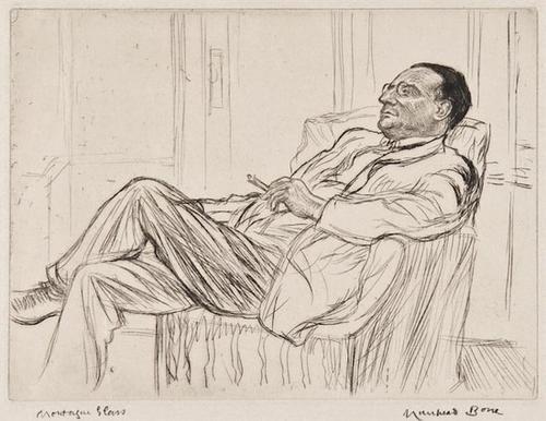 Sir David Muirhead Bone (1876-1953) <b: Sir David Muirhead Bone (1876-1953)Montagu Glass, 1923Etching with drypoint, only state [C.D.394]Signed in pencil at lower right, and titled at lower left, ins