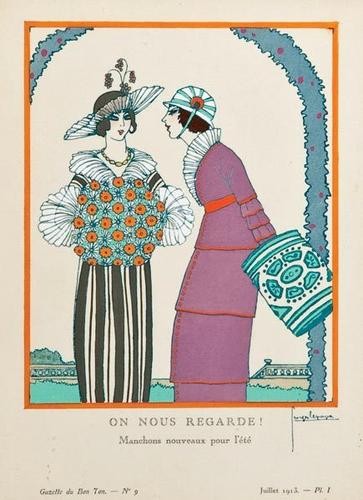 Lepape (Georges) and others.- Coloured plates: Lepape (Georges) and others.- A collection of coloured plates from the "Gazette du Bon Ton", 23 in all, by Lepape, Charles Martin, Edouard Halouze, Pierre Brissaud, and others, two by Lepape a