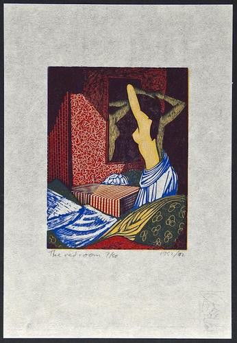 John Buckland-Wright (1897-1954), The Red Room (bw: John Buckland-Wright (1897-1954), The Red Room (bw L168), wood engraving printed in colours, 1952/02, titled and dated in pencil, numbered 7/50, posthumous edition, printed in 2002 by Ian Mor