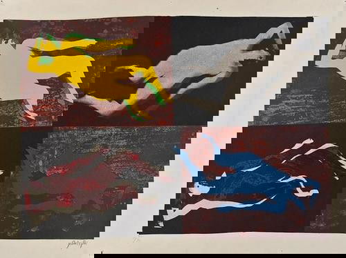 John Piper (1903-1992), Eye and camera: Blue to ye: John Piper (1903-1992), Eye and camera: Blue to yellow (l. 181), silkscreen printed in colours, 1967, signed in pencil, numbered 9/70, published by Marlborough Fine Art, London, printed at Ke