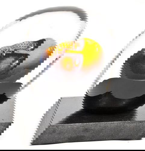 DDS Bertil Vallien (b.1938), Kosta Boda Headman, G: DDS Bertil Vallien (b.1938), Kosta Boda Headman, Gold Head, glass on marble base, from the edition of 200, produced by Kosta Boda, 150 x 180 x 140mm (6 x 7 x 51/2in)