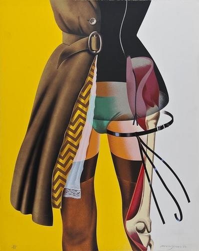 DDS Allen Jones (b.1937), Cutaway (l.&l.75), silks: DDS Allen Jones (b.1937), Cutaway (l.&l.75), silkscreen printed in colours, 1976, signed and dated in pencil, numbered 35/70, printed at Kelpra Studio, London with their stamp verso, on wove