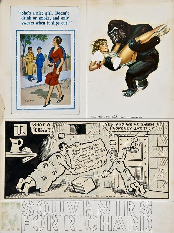 Sir Peter Blake (b. 1932) Souvenirs for Richard: Sir Peter Blake (b. 1932) Souvenirs for RichardPeter Blake (British, b.1932) Souvenirs for Richard, 1966, Ink, crayon and collage on paper, Signed and dated twice recto, inscribed From Peter a