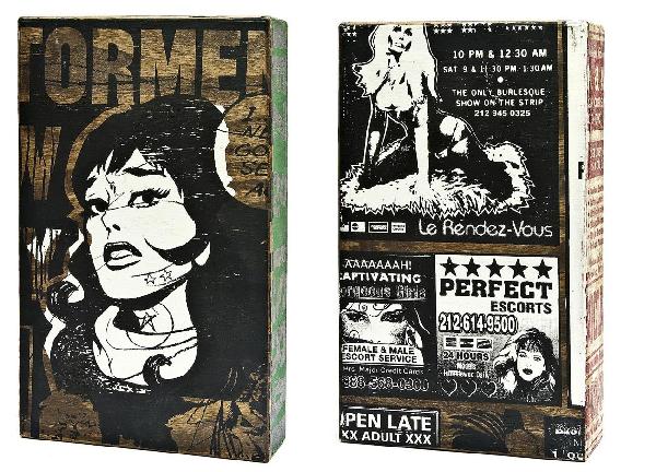 Faile (American) Faile Box London No 16, 2007, acr: Faile (American) Faile Box London No 16, 2007, acrylic and silkscreen ink on six-sided wooden box, This work is unique, Unframed, 55cm x 35cm x 10cm (21 3/4in x 13 3/4in x 4in) Provenance: Br