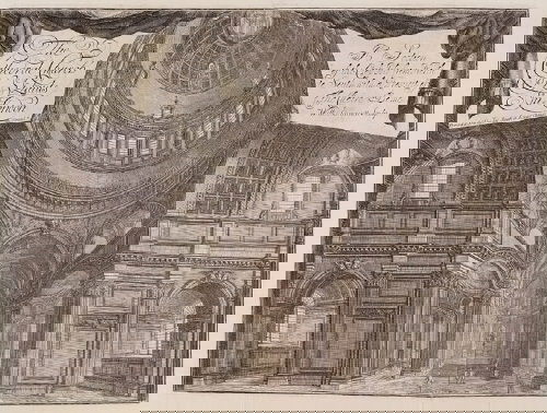 Emmett (William) engraving on two sheets, joined,: Emmett (William) The Cathedral Church of St Pauls' in London, A Section of the Cross Isle from North to South with a Prospect of the Choire and Dome, engraving on two sheets, joined, 615 x 820
