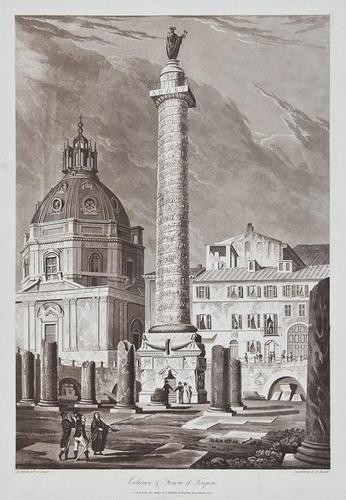 Henry Abbott [Antiquities of Rome]: Henry Abbott [Antiquities of Rome],8 views only, of 24, aquatints by Havell, printed in bistre, each c.465 x 330mm., or the reverse, occasional slight marginal dirt, 1820 (8)