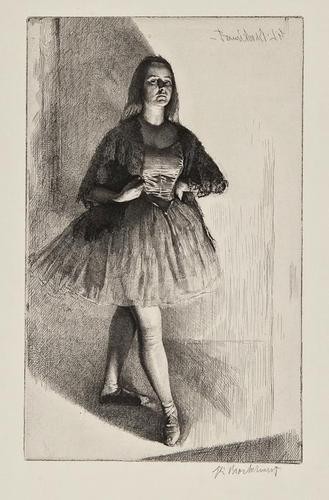 Gerald Leslie Brockhurst The Dancer: Gerald Leslie Brockhurst The Dancer,etching, 250 x 160mm., 2nd state of 7, signed in reverse in the plate, upper right, signed in pencil, lower right, and inscribed by Brockhurst '2nd state GL