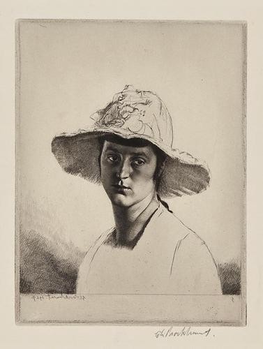 Gerald Leslie Brockhurst Malvina: Gerald Leslie Brockhurst Malvina,etching, 200 x 150mm., final state of 7, signed and dated 1929, in reverse, in plate, signed in pencil, lower right, hinged into mount, [1929]