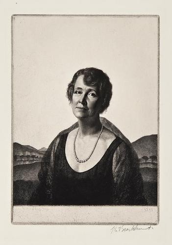 Gerald Leslie Brockhurst Mrs Albert H Wiggin: Gerald Leslie Brockhurst Mrs Albert H Wiggin,etching, final state of 4, signed in reverse in the plate below the image, lower left, dated 1932 in reverse in the plate, lower right, signed in p