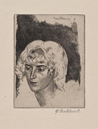 Gerald Leslie Brockhurst Zelie: Gerald Leslie Brockhurst Zelie,etching, 115 x 90mm., on wove paper, only state, signed in reverse in the plate, upper right, signed in pencil, lower right, 1 of 40 impressions, some finger-soi