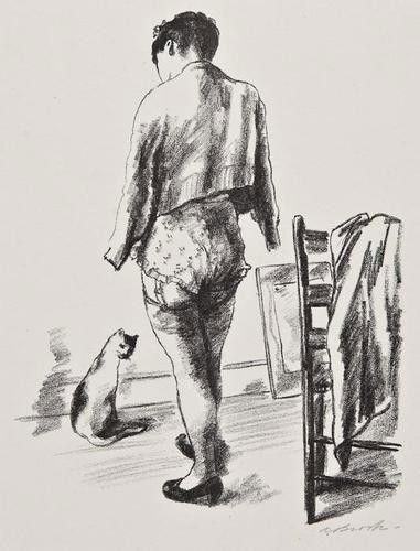 Alexander Brook Two female figure studies: Alexander Brook Two female figure studies,lithographs, 300 x 230mm. and 220 x 180mm., each signed in pencil, lower right, slight surface dirt, each hinged into mounts, 20th century (2)