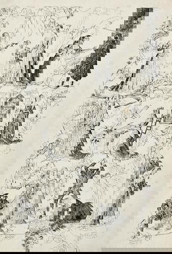 Cruikshank (George): Cruikshank (George) Attributed to. Lady Jane Grey, a sheet of elaborately intertwined vignette scenes directly relating to Cruikshank's illustrations to William Harrison Ainsworth's 'The Tower