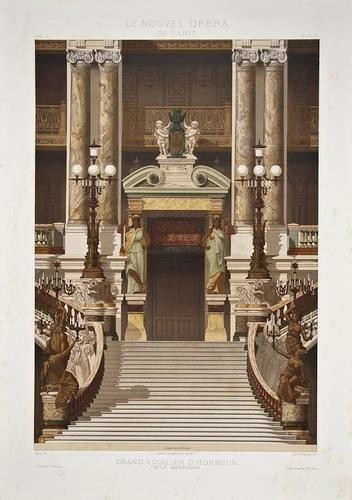 Garnier (Charles) Le Nouvel Opéra de Paris: Garnier (Charles) Le Nouvel Opéra de Paris,2 plate vol. (without the 2 8vo text vol. and Durandelle's photographs), first edition, etched portrait of Garnier by Devaux not called for in list o