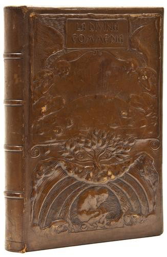 Dante Alighieri. La Divina Commedia: Dante Alighieri. La Divina Commedia,3 vol. in one, numerous illustrations, including 36 full page plates in tinted collotype, contemporary cuir cisele binding, full calf, front cover with fig